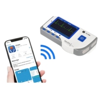 Monitor EKG Portabel Genggam Rumah Sakit, Elektrokardiogram Pemantau Detak Jantung Bluetooth CE
