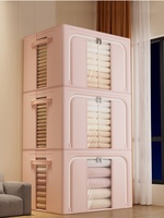 Boîte de rangement pliable robuste avec fenêtre, en acier, grande capacité (36L/66L/88L), pour organiser les vêtements et gagner de la place – Vente en gros usine