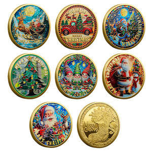 Коллекционная металлическая монета «Рождественский олень в снежном пейзаже» – традиционный сувенир, креативное изделие ручной работы - Product Image 6