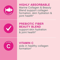 Poudre de peptides de collagène marin Rosebest, complément éclaircissant et hydratant pour la peau, avec mélange de fibres prébiotiques pour la peau, les cheveux et les ongles