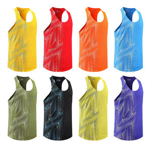 Débardeur de sport en maille à séchage rapide pour homme, logo personnalisé de haute qualité, impression, course à pied, respirant, 180g polyester, débardeur actif - Product Image 3