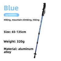 Bâtons de randonnée pliables télescopiques multifonctionnels en alliage d'aluminium à trois sections pour la défense personnelle, la randonnée, l'escalade et le trekking