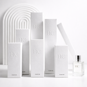 Boîte à parfum pliante personnalisée avec finition texture lin et languette à ruban pour emballage cadeau de détail - Product Image 3