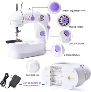 Hot Home Tailoring Gebruik Mini Naaimachine Voor Beginners Draagbare Elektrische Naaimachines Met Verlengtafel En Licht