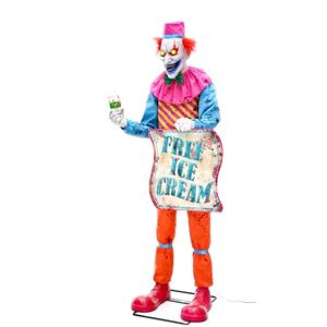 Nueva Decoración de Halloween 2026, Payaso Gigante de Neón con Ojos LED Brillantes, Espeluznante y Aterrador, Animatrónico - Product Image 1