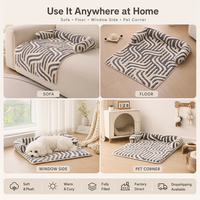 Housse de canapé pour animaux de compagnie en peluche incurvée, résistante aux morsures, lavable, coussin de couchage pour chien et chat
