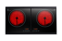 Cuisinière infrarouge électrique portable double 3000 watts avec commande tactile, 2 brûleurs, pour usage domestique, compatible Hotpot, écologique
