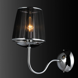 Lampade da parete cromate per hotel per illuminazione da parete con paralume in tessuto per la casa lampada da parete moderna con applique a led per interni - Product Image 2