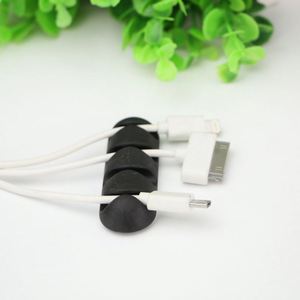 4-Hole Self-Adhesive Cable Organizer <b>Clip</b> Desktop Wire Management Holder for USB Data Cable Headphone Cord - Product Image 4