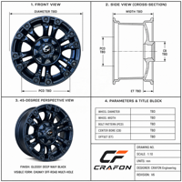 Jantes forgées CF 1500 kg de charge, 20, 22, 24, 26 pouces, PCD 8x180, compatibles avec GMC Sierra 2500 3500 HD Denali, personnalisées ODM