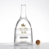 Botol Kristal Bebas Timbal untuk Minuman Keras, Bentuk Perut Besar, Lukisan Tangan Kustom untuk Whiskey Brandy Rum Vodka Tequila 750ml 1L