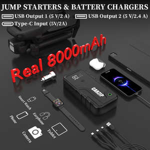 Xe Thông Minh Xe Máy Pin Nhảy Khởi Động 12V 1000A 6400MAh Nhỏ Gọn Ngân Hàng Điện Cầm Tay Xe Tải Khẩn Cấp Bắt đầu Kit - Product Image 3