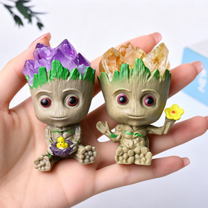Statuetta di <span class=keywords><strong>Groot</strong></span> in Cristallo di Ametista di Alta Qualità per Regalo, Vendita all'Ingrosso - Product Image 3