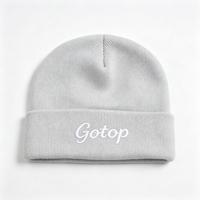 Bonnet vintage à revers, broderie personnalisée du logo de la marque, multicolore, chaud, tricoté, pour l'hiver, style casquette ajustée