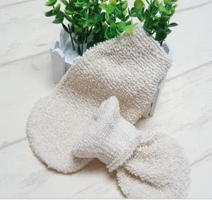 Мягкие перчатки из натурального волокна для ванны и душа, отшелушивающие перчатки из бамбука для отшелушивания и мытья лица