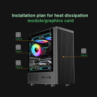 Caja de PC Compacta Micro ATX ITX, Enfriador Líquido para GPU de 280 mm y CPU de 160 mm, 3 Ventiladores Frontales
