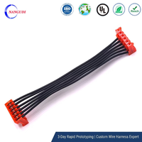 Harnais de câblage PVC personnalisé à 6 broches, 90 degrés, 150 mm, avec câble serti, conducteur en cuivre étamé, homologué 220 V pour PCB électronique
