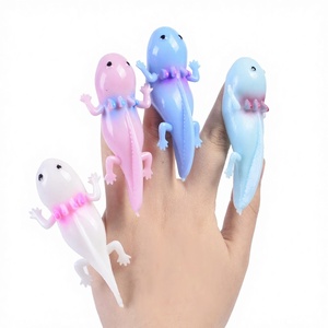 Muen Creative Slingshot Salamander Finger Catapult Toy TPR Fingertip Fun Puzzle Decompression Wall Fidget Dart for Infants - Product Image 3