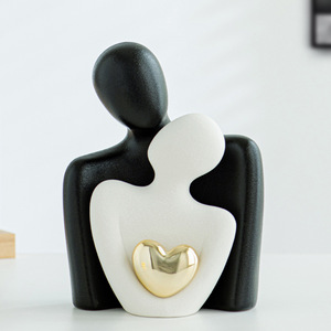 Statua Moderna Romantica in <span class=keywords><strong>Ceramica</strong></span> di Coppia, <span class=keywords><strong>Scultura</strong></span> Decorativa di Amanti Abbracciati per Casa, Camera da Letto, Feste, Regalo con Stile Artistico - Product Image 6