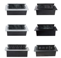 Prise de table escamotable avec 3 prises et 2 ports USB (Type-A et Type-C), 16A/20A, en alliage d'aluminium, IP20, universelle UE, certifiée CE