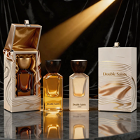 Flacon de parfum vide personnalisé 10ml 30ml 50ml 100ml, forme carrée, verre épais, vaporisateur à fine brume, couvercle en bois givré, boîte cadeau