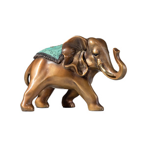Copper Art Workshop Brass <b>Elephant</b> Ornament Feng Shui Desk Decor Office <b>Gift</b> Single Piece - Product Image 1
