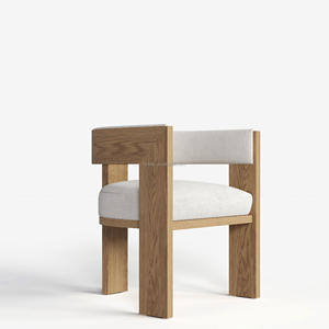 FERLY Sedia da Pranzo Moderna Classica con Schienale a Botte e Base a Treppiede <span class=keywords><strong>in</strong></span> <span class=keywords><strong>Legno</strong></span> di Quercia Massiccio, <span class=keywords><strong>Seduta</strong></span> Artigianale - Product Image 2