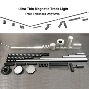 Magnético Branco Quente Euro Modern Alumínio Spotlight Teto Showroom LED Track Light Ultra Slim Track Lights Rail For Project