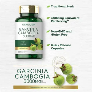 OEM píldoras delgadas naturales Garcinia Cambogia Cápsulas Pérdida de peso HCA Cápsula adelgazante