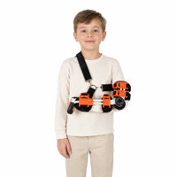 Attelle de coude réglable, stabilisateur et immobilisateur pour la récupération et la rééducation des fractures, entorses et blessures