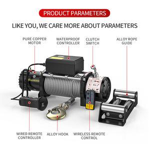 Cable automático impermeable con Control remoto de alta velocidad que tira potente <span class=keywords><strong>4x4</strong></span> todoterreno advertencia 12V 12000LB 13000LB <span class=keywords><strong>cabrestante</strong></span> eléctrico - Product Image 4