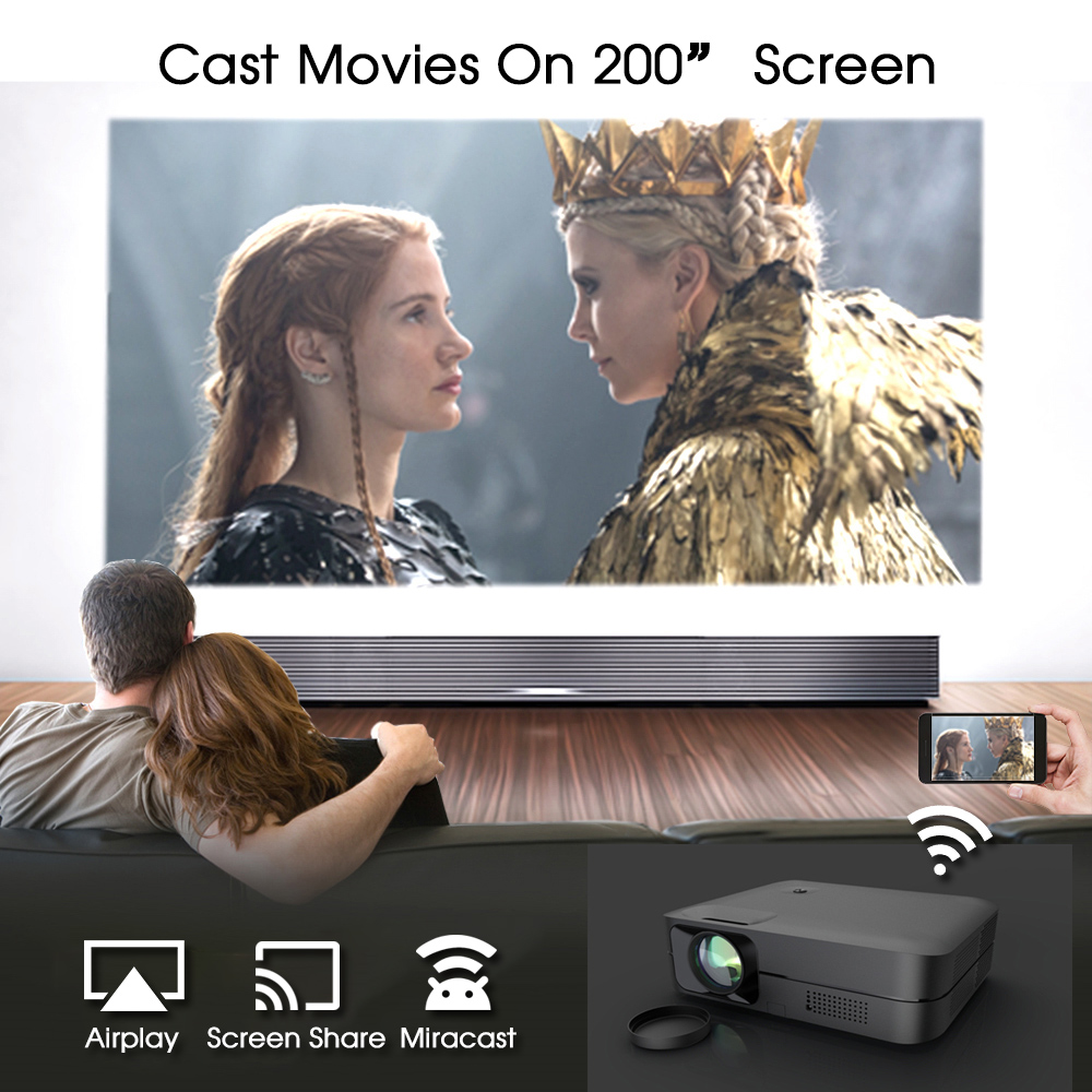 Super High Brightness Home Projector 1920*1080P 400 ANSI Lumens LC Projector for Hotel