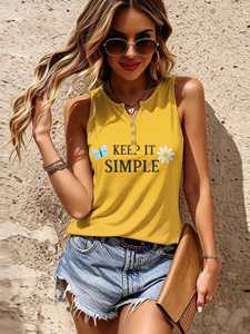 Camiseta sin mangas estampada Leap of Faith 25 para mujer, cuello redondo, informal, de verano, transpirable, anti-bolitas, tejida, 100% algodón - Product Image 3