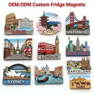 Imanes de nevera personalizados de poliresina 3D con lugares emblemáticos del mundo, venta al por mayor, pegatinas de arquitectura de ciudades famosas para regalos de viaje - Product Image 1