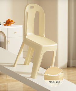 Silla Apilable de Plástico con Respaldo, Taburete Pequeño Multifuncional Moderno <span class=keywords><strong>para</strong></span> Mesa de Comedor, Silla de Estudio <span class=keywords><strong>para</strong></span> Niños en Casa Entrega Rápida - Product Image 5