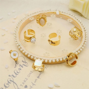 แหวนกำไลข้อมือชุบทองประดับหินธรรมชาติสแตนเลสยอดนิยม - Product Image 3