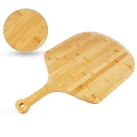 Planche à pizza en bambou épais de qualité supérieure avec poignée ergonomique pour la cuisson et le service des pains plats et des pâtisseries