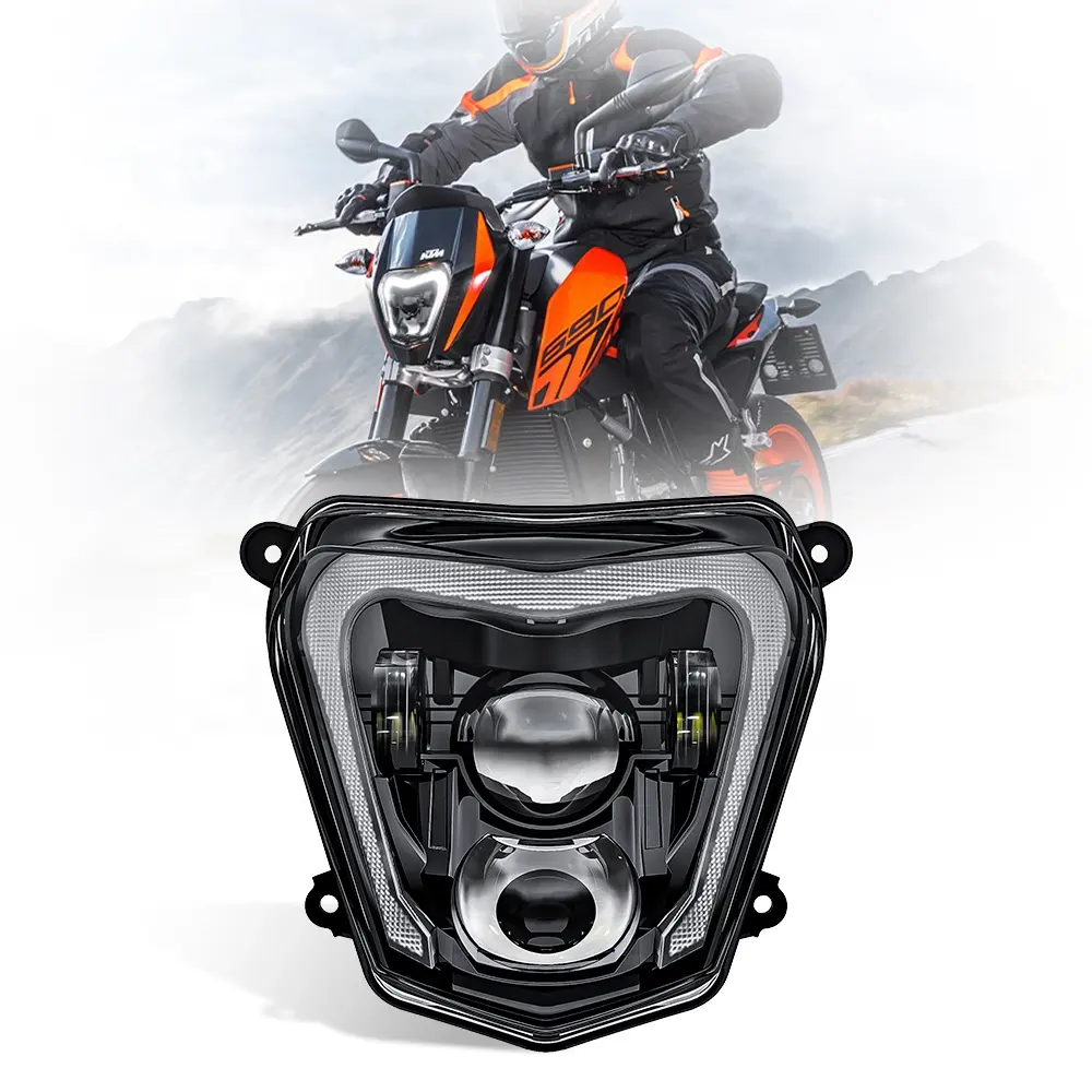 Morsun für KTM Duke 690 2012-2019 Emark Motorrad LED Scheinwerfer für Duke 690R 2013-Motorrad 66w Scheinwerfer