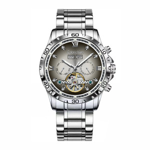 <span class=keywords><strong>CK</strong></span> 완전 자동 기계식 시계, 방수, 야광, 다기능, 대형 다이얼, 견고한 스틸 스트랩 남성용 시계 - Product Image 6