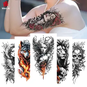 Pegatinas de tatuaje temporal impermeables de estilo americano europeo, nuevo estilo, diseño grande, flor de <span class=keywords><strong>antebrazo</strong></span> realista para hombres y mujeres - Product Image 1