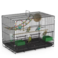 Cage d'élevage d'oiseaux classique Cutepet, grande, de luxe, pliable, écologique, en fer thermolaqué, avec plateau en plastique et bouton à motif solide