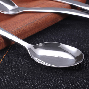 Cuchara para sopa de acero inoxidable 304, cuchara plana para servicio de buffet, restaurante, hotel, uso comercial - Product Image 3