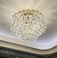 Lampe suspendue au plafond en cristal doré pour bar hôtel maison lustre lampes décoratives pour la décoration de la maison