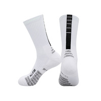 Chaussettes de basket-ball personnalisées pour jeunes hommes, blanches, USA, écologiques, respirantes
