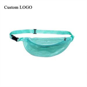 Unisex Nylon Beach Fanny Pack with <b>Adjustable</b> <b>Straps</b> Kids and Adults Picking Seashells Rocks Zipper Closure - Product Image 1