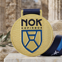 Op maat gemaakte emaillemedaille, gestanst, met textuur, van zinklegering, verguld, 2D logo-letter, op maat gemaakte metalen medailles voor clubevenementen