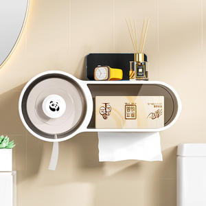 Dispensador de Papel Higiénico de Pared con Diseño de Panda, Impermeable, sin Perforaciones, para Baño - Product Image 3