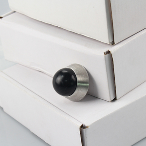 Topes de puerta anticolisión redondos de estilo moderno Montaje en pared Tope de puerta de acero inoxidable con goma - Product Image 6