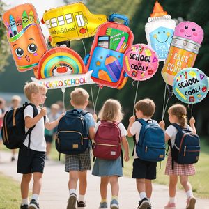 Ballons Mylar pour la <span class=keywords><strong>rentrée</strong></span> scolaire : Autobus scolaire, Crayon, Cartable, Crayon de couleur, Règle, Ballon – <span class=keywords><strong>Décoration</strong></span> de <span class=keywords><strong>maternelle</strong></span> pour la première journée d'école et le retour à l'école - Product Image 4