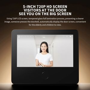 Caméra de surveillance intelligente <span class=keywords><strong>Xiaomi</strong></span> Smart Cat Eye 2 Standard, écran HDR 5 pouces, caméra HD 3MP, vision nocturne infrarouge grand angle 180 degrés, noir - Product Image 5